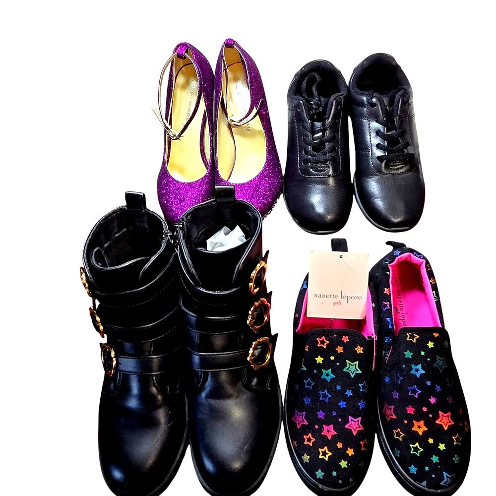 Nanette + More Girl's Size 3 3.5 Ankle Boots Tennis Heels Shoes Bulk Lot of 4